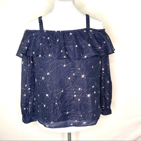Anthropologie FLOREAT Starlit Off Shoulder Top Small Fairycore Whimsical - Picture 2 of 13